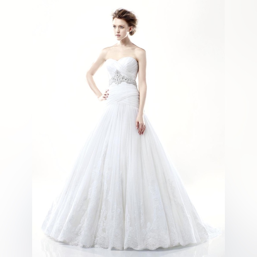Darwin by Blue by ENZOANI Sweetheart Drop Waist Tulle Lace Bridal Ball Gown